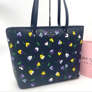 Kate Spade Large Perfect Pansy Toss Print Tote Bag